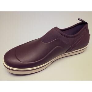 Showave Men's Deck Shoes Waterproof Short Rain Boots, Brown Size 12